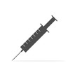 © dariachekman - Medical syringe for injection. Flat style vector icon on white background.