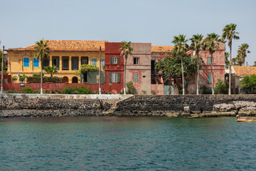 Sticker - Traditional architecture at Goree island, Dakar, Senegal. West Africa.