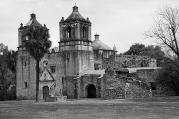 San Jose Mission in Black and White