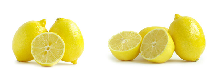 Sticker - lemons isolated on white background