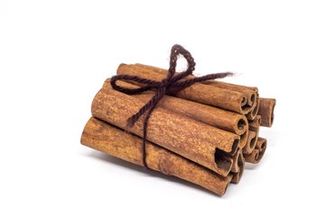 Cinnamon Sticks in White Background