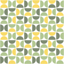 Seamless Pattern With Semicircles. Mid Century Modern Style. Abstract Geometric Backdrop.