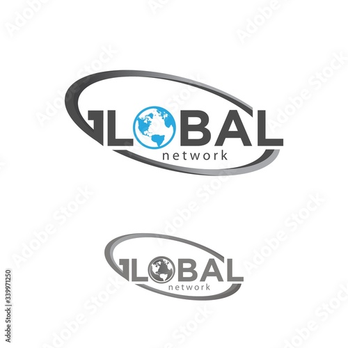 Fotografía vector logo global network, global logo icon vector template