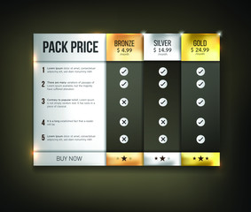 Wall Mural - Button web price table pack