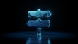 © Destrosvet - 3d rendering wireframe neon glowing symbol of map signs on black background with reflection