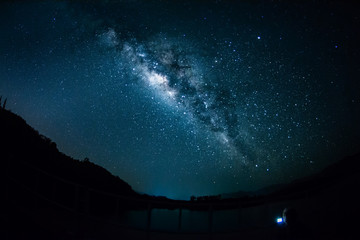 Wall Mural - backgrounds night sky with stars and milky way at thailand