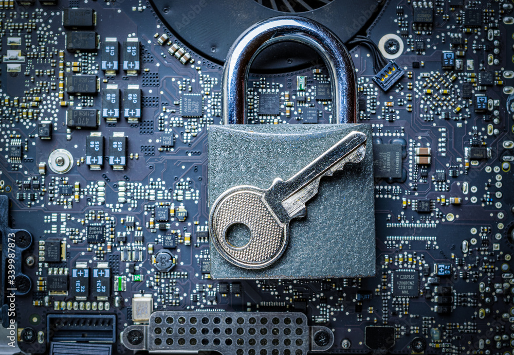 Cyber security lock. Security computer Data Internet protection with ...