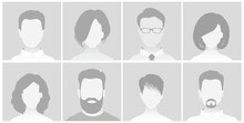 Default Placeholder Avatar Profile On Gray Background Man And Woman