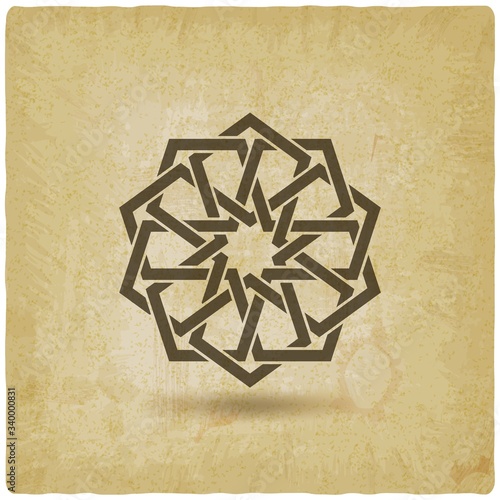 Arabic geometric circular pattern vintage background Canvas Print