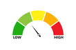 © Alona - Rating customer satisfaction. Level indicator. Graphic element speedometer. Credit score manometers