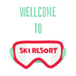 © Alina - Snowboard and Ski in the Ski Mountain Resort.  illustration