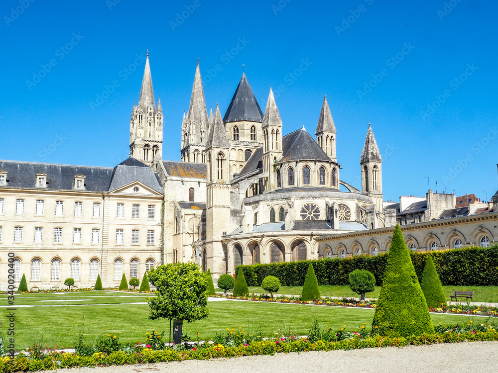 L'Abbaye-aux-Hommes or Abbey of Saint-Etienne, Caen, France - obrazy, fototapety, plakaty 