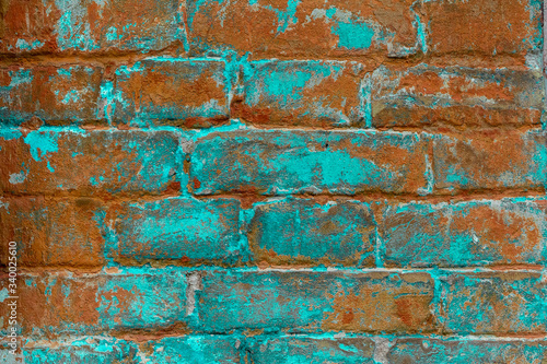 Old whitewashed brick wall.