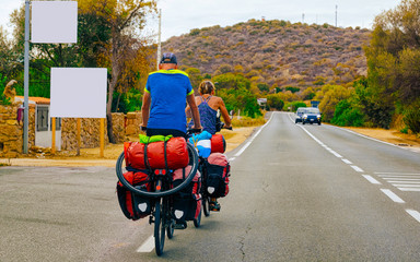 Sticker - Bicycles in road in Costa Smeralda reflex