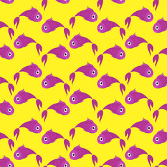 Poster - Fishes pattern, illustration, vector on white background