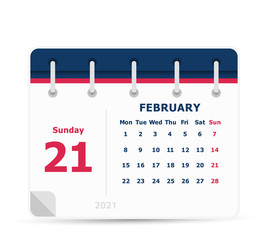 Wall Mural - February 21 - Calendar Icon - 2021