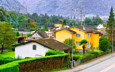 Poster - Road in Aurigeno in Ticino of Switzerland reflex