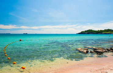 Wall Mural - Wave & Sand beach background , holiday or relax in summer concept.
