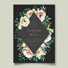 wedding invitation card with floral designs