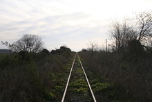 Infinite Train Track In The Middle Of Nowhere