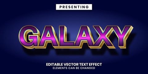 Editable text effect with galaxy movie poster style