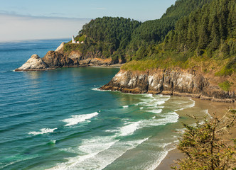 Wall Mural - Heceta Head Lighthouse in Oregon as seen from Overlook