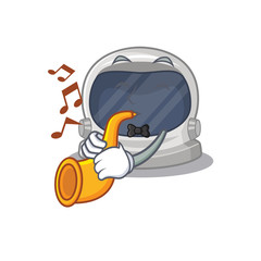 Sticker - Talented musician of astronaut helmet cartoon design playing a trumpet