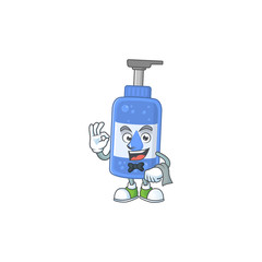 Canvas Print - A handsanitizer waiter cartoon character ready to serve