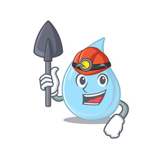 Poster - Raindrop miner cartoon design concept with tool and helmet