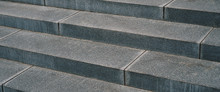 Close-up View Of A Staircase Made Of Granite Steps.