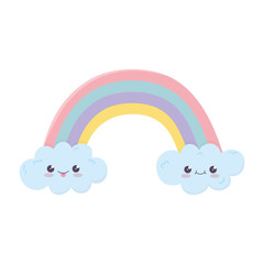 Poster - kawaii rainbow clouds cute cartoon isolated icon