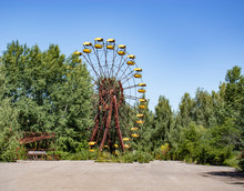 The Famous Ferris Wheel And The Surrounding Area In The Town Of Pripyat Near Chernobyl