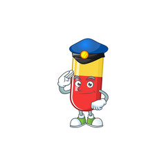 Poster - A dedicated Police officer of red yellow capsules mascot design style