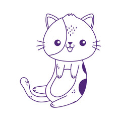 Sticker - kawaii cute cat mascot cartoon isolated icon