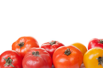 Wall Mural - Spoiled tomato on white background