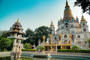 Buu Long pagoda has the unique combination of architectural style of India, Myanmar, Thailand and Vietnam, located at Ho Chi Minh city, Vietnam