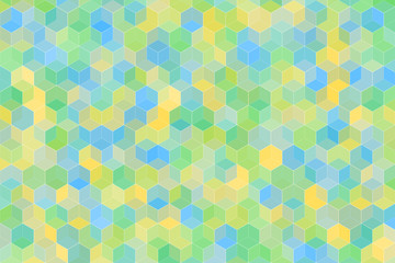 Wall Mural - Cube square box or Honeycomb Grid tiled with random colorful color for background.