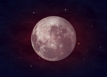 Red Full Moon In Red Color Also Called Bloodmoon