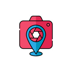 Camera Icon Logo Vector Illustration. Photo Camera icon design vector template. Trendy Camera icon flat design vector for website, symbol, logo, icon, sign, app, UI.