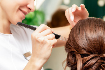 Wall Mural - Makeup and hairstyle process.