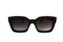 Black Wayfarer Horn Rimmed Sunglasses For Women Isolated On White Background, Front View