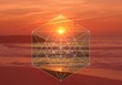 Sacred Geometry in Nature - Atlantic ocean sunset, Hexagram&Flower of life pattern