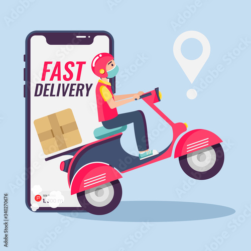 Fotografía Online delivery service , online order tracking, delivery home and office