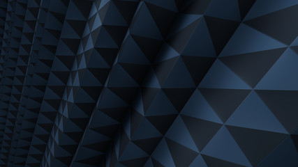 Geometric Polygon Wall abstract mesh structure 3D illustration background.