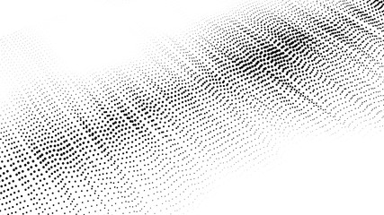 Vector abstract white futuristic background. Big data visualization. Digital dynamic wave of particles.