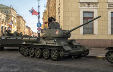 RUSSIA - MAY 9, Russian military transport at the parade on annual Victory Day.