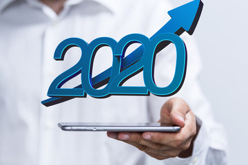 the 2020 business year up goals and  success illustration