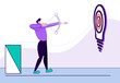 © rashmisingh - Man focus aiming to hit target - Vector Illustration