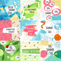 Summer sale vector banners