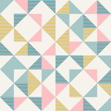 Abstract Geometry In Retro Colors, Diamond Shapes Geo Pattern